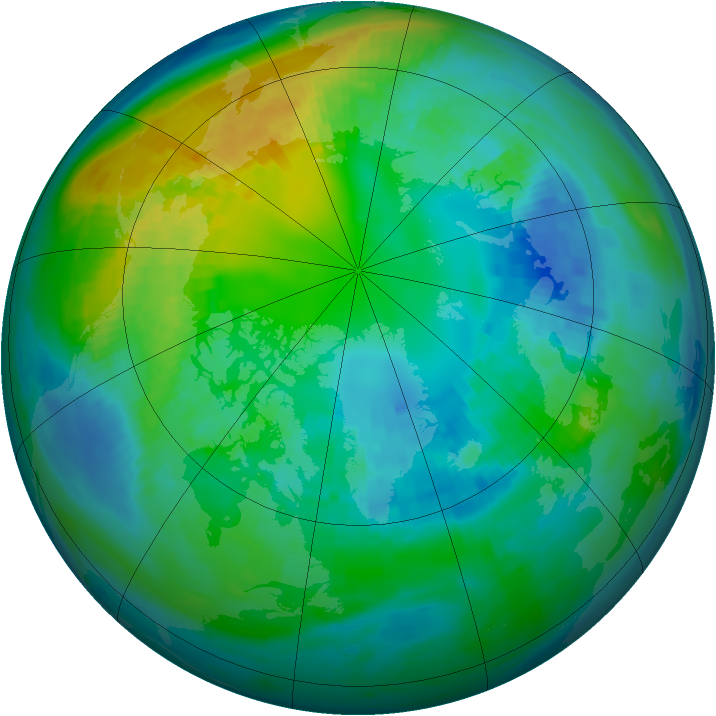 Arctic ozone map for 20 October 1980